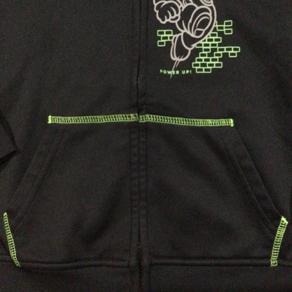 Jumping Beans Fleece Super Mario Black and Green Hoodie - Size 6 - Picture 3 of 6